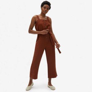 Everlane Linen Picnic Jumpsuit in Rosewood, size 0